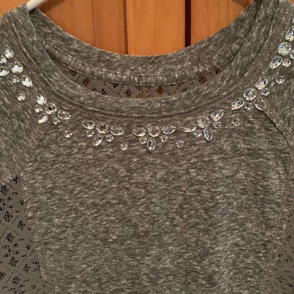 Hollister Shirt With Lace and Gemstones - Size XS